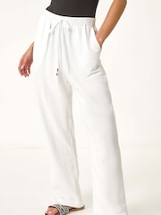 Roman White Petite Textured Pocket Trousers - Image 3 of 5