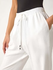 Roman White Petite Textured Pocket Trousers - Image 5 of 5