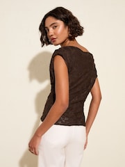 Friends Like These Chocolate Off The Shoulder Top - Image 2 of 4