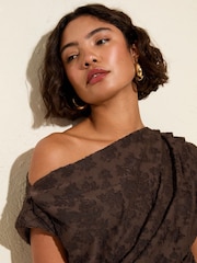 Friends Like These Chocolate Off The Shoulder Top - Image 3 of 4