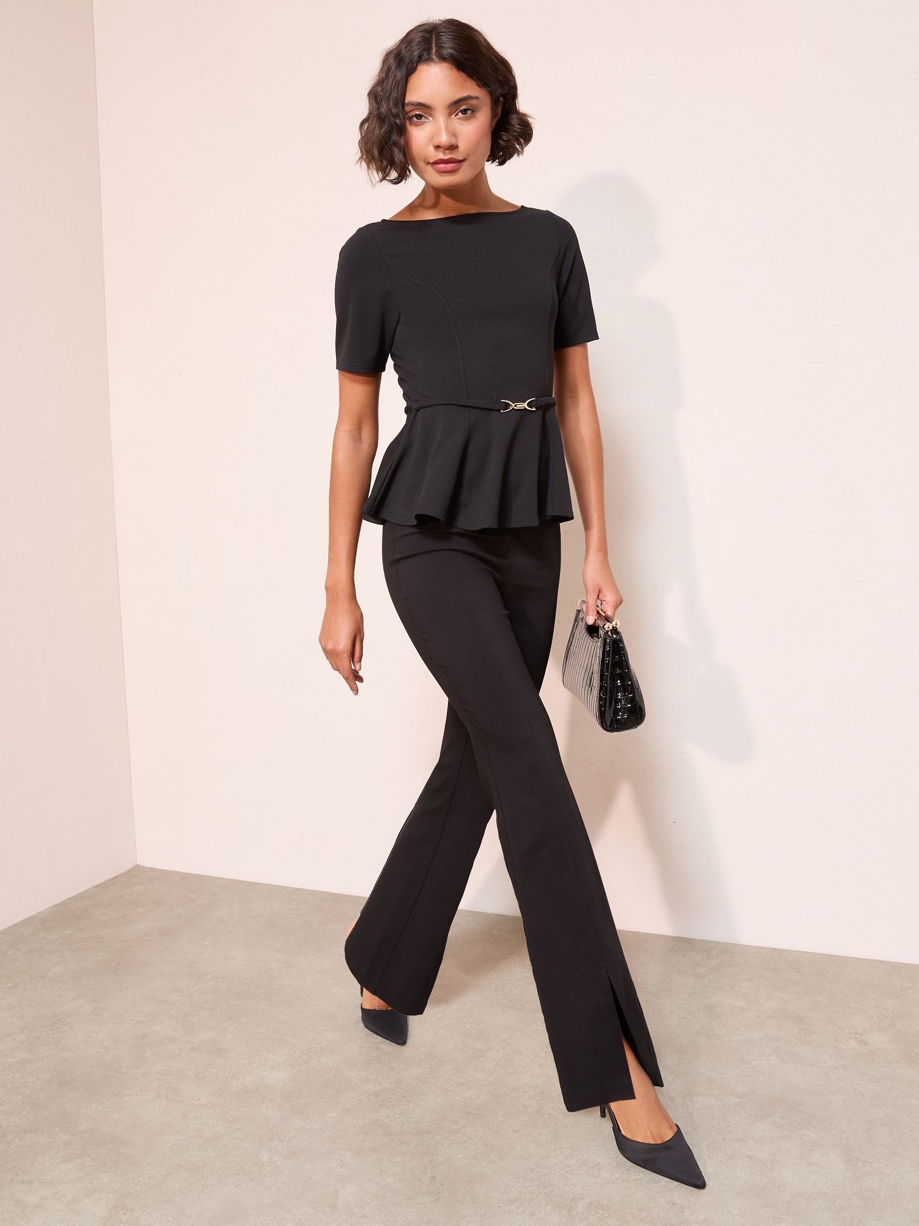 Buy Friends Like These Black Snaffle Detail Peplum Top from Next USA