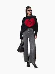 AllSaints Black Luvheart Crew Jumper - Image 2 of 8