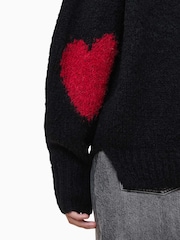 AllSaints Black Luvheart Crew Jumper - Image 5 of 8