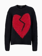 AllSaints Black Luvheart Crew Jumper - Image 8 of 8