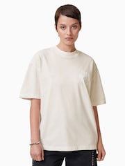 Blanco - AllSaints 100% Organic Cotton Orlando Etta Crew Neck T-Shirt - Imagen 1 de 8