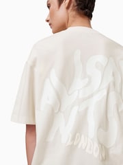 Blanco - AllSaints 100% Organic Cotton Orlando Etta Crew Neck T-Shirt - Imagen 2 de 8