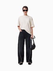 Blanco - AllSaints 100% Organic Cotton Orlando Etta Crew Neck T-Shirt - Imagen 3 de 8