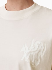 Blanco - AllSaints 100% Organic Cotton Orlando Etta Crew Neck T-Shirt - Imagen 6 de 8