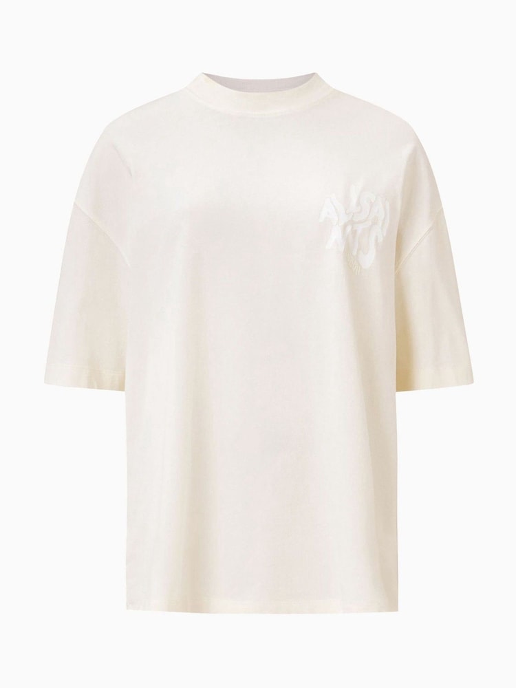 Blanco - AllSaints 100% Organic Cotton Orlando Etta Crew Neck T-Shirt - Imagen 8 de 8