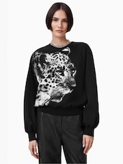AllSaints Black Kiara Cygnet Sweatshirt - Image 1 of 7
