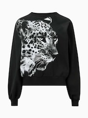 AllSaints Black Kiara Cygnet Sweatshirt - Image 6 of 7