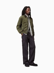 AllSaints Green Banner Bomber Jacket - Image 3 of 6