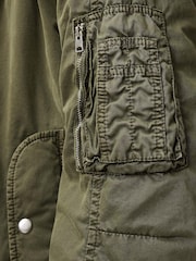 AllSaints Green Banner Bomber Jacket - Image 4 of 6