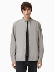AllSaints Grey Haven Long Sleeve Shirt - Image 1 of 6