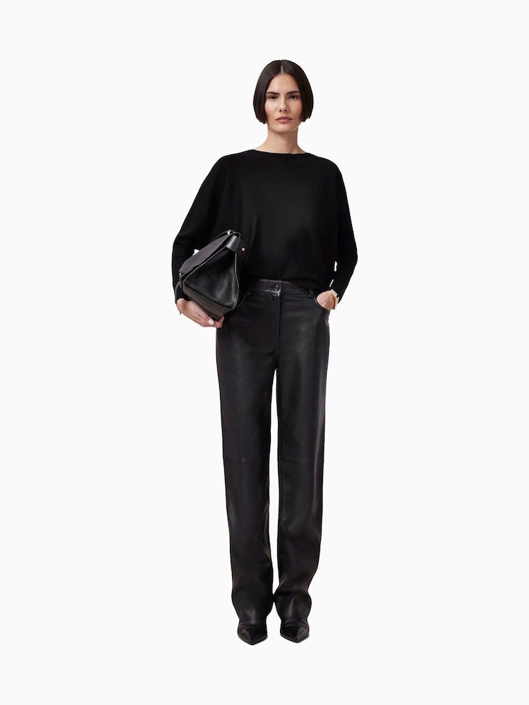 AllSaints Black Julieana Wrap Jumper - Image 2 of 8 AllSaints Black Julieana Wrap Jumper - Image 2 of 8