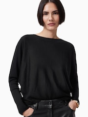 AllSaints Black Julieana Wrap Jumper - Image 4 of 8