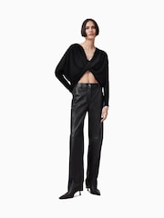 AllSaints Black Julieana Wrap Jumper - Image 7 of 8