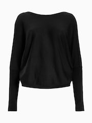 AllSaints Black Julieana Wrap Jumper - Image 8 of 8