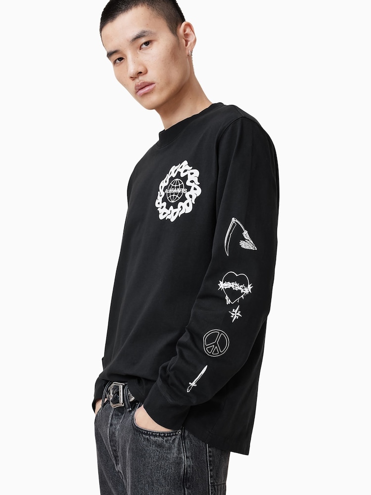 AllSaints 100% Organic Cotton Orbital Crew Neck T-Shirt - Imagen 1 de 8