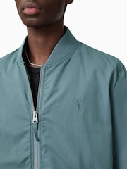 Синий - Куртка-бомбер Allsaints Bassett - Изображение 3 из 9