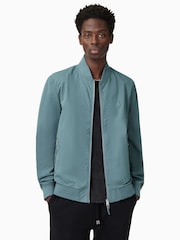 Синий - Куртка-бомбер Allsaints Bassett - Изображение 4 из 9