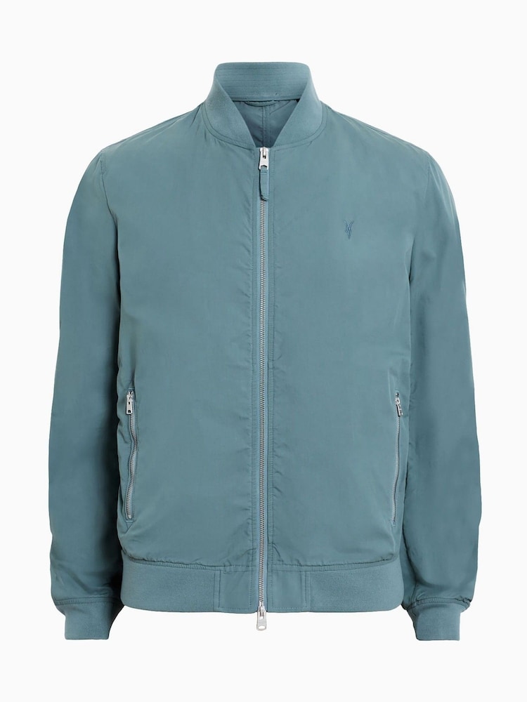 Синий - Куртка-бомбер Allsaints Bassett - Изображение 9 из 9