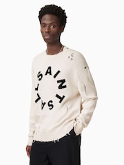 AllSaints White 100% Organic Cotton Diageo Crew Jumper - Image 1 of 7