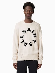 AllSaints White 100% Organic Cotton Diageo Crew Jumper - Image 3 of 7