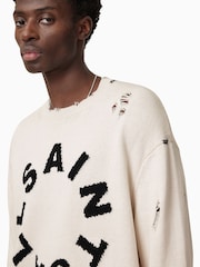 AllSaints White 100% Organic Cotton Diageo Crew Jumper - Image 5 of 7