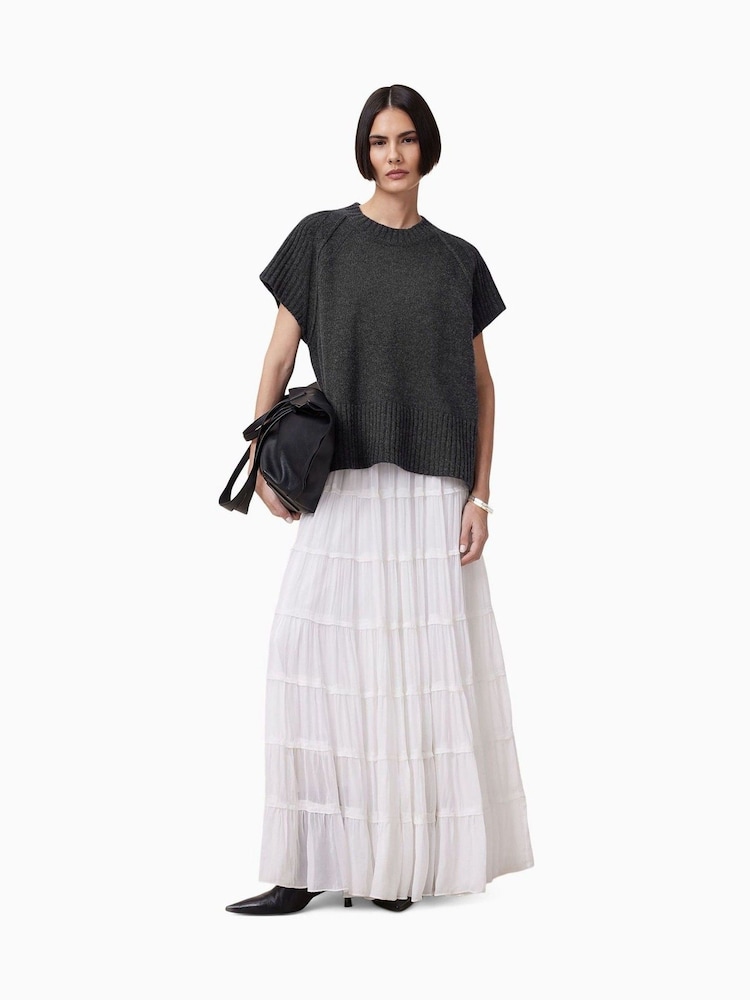 AllSaints Grey Anthe Short Sleeved Jumper - Image 2 of 8