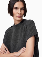 AllSaints Grey Anthe Short Sleeved Jumper - Image 3 of 8