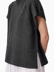 AllSaints Grey Anthe Short Sleeved Jumper - Image 4 of 8