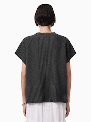 AllSaints Grey Anthe Short Sleeved Jumper - Image 6 of 8