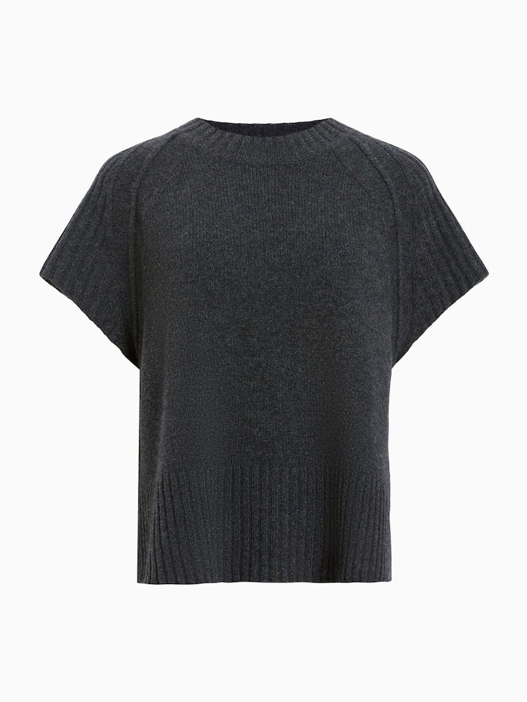 AllSaints Grey Anthe Short Sleeved Jumper - Image 8 of 8