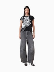 AllSaints Black Kiara Annha T-Shirt - Image 4 of 6