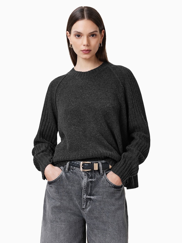 AllSaints Grey Anthe Jumper - Image 1 of 7