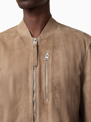 AllSaints Brown Kemble Suede Bomber Jacket - Image 2 of 5