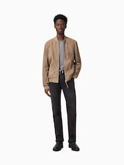 AllSaints Brown Kemble Suede Bomber Jacket - Image 3 of 5