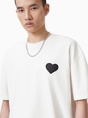 AllSaints White 100% Organic Cotton Lover Short Sleeve Crew T-Shirt - Image 2 of 7