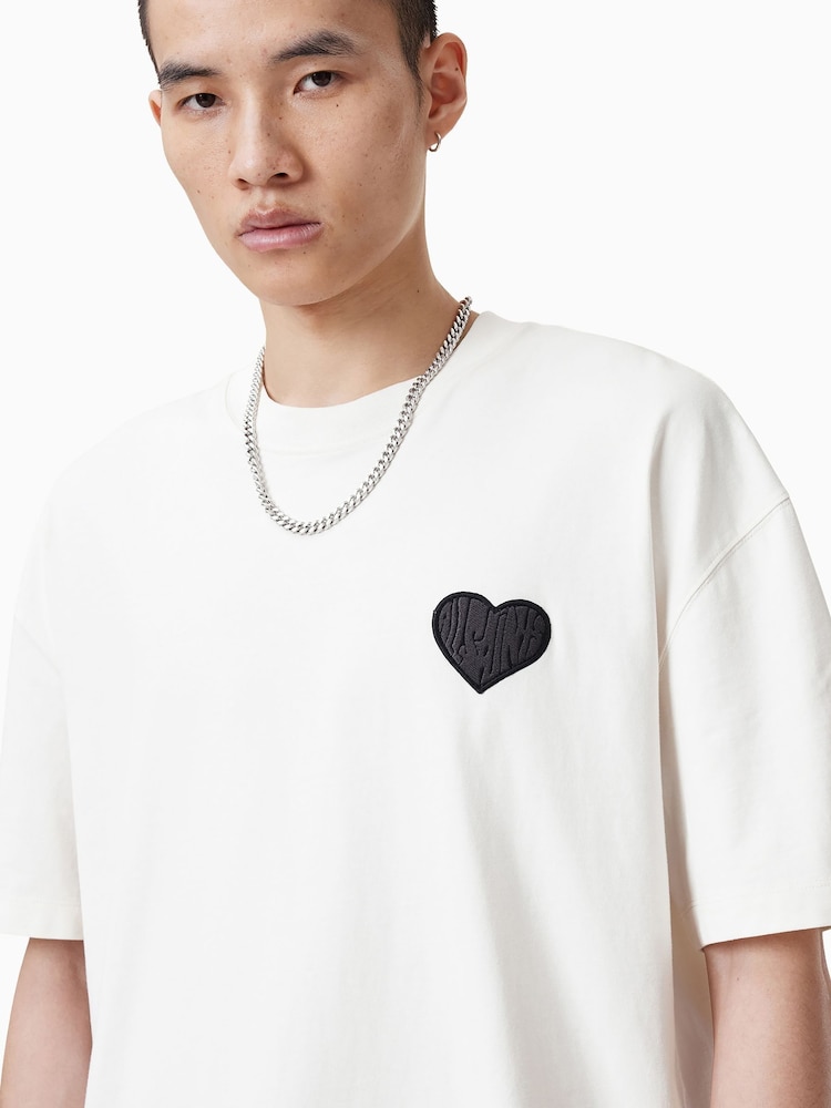 AllSaints White 100% Organic Cotton Lover Short Sleeve Crew T-Shirt - Image 2 of 7