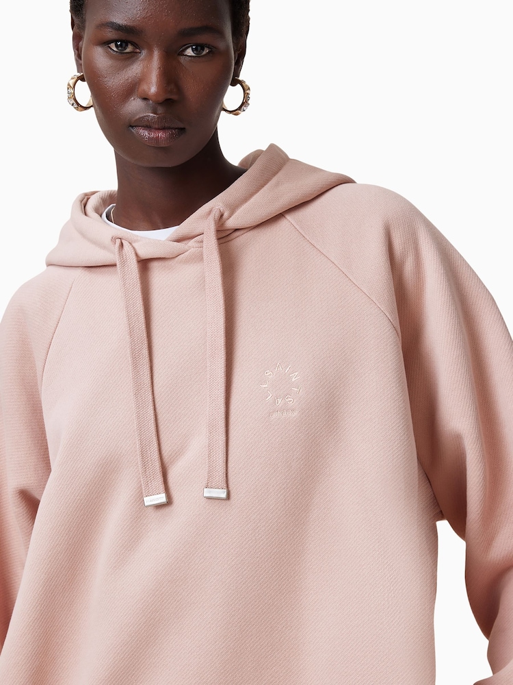 AllSaints Pink 100% Organic Cotton Talon Haven Hoodie - Image 2 of 8