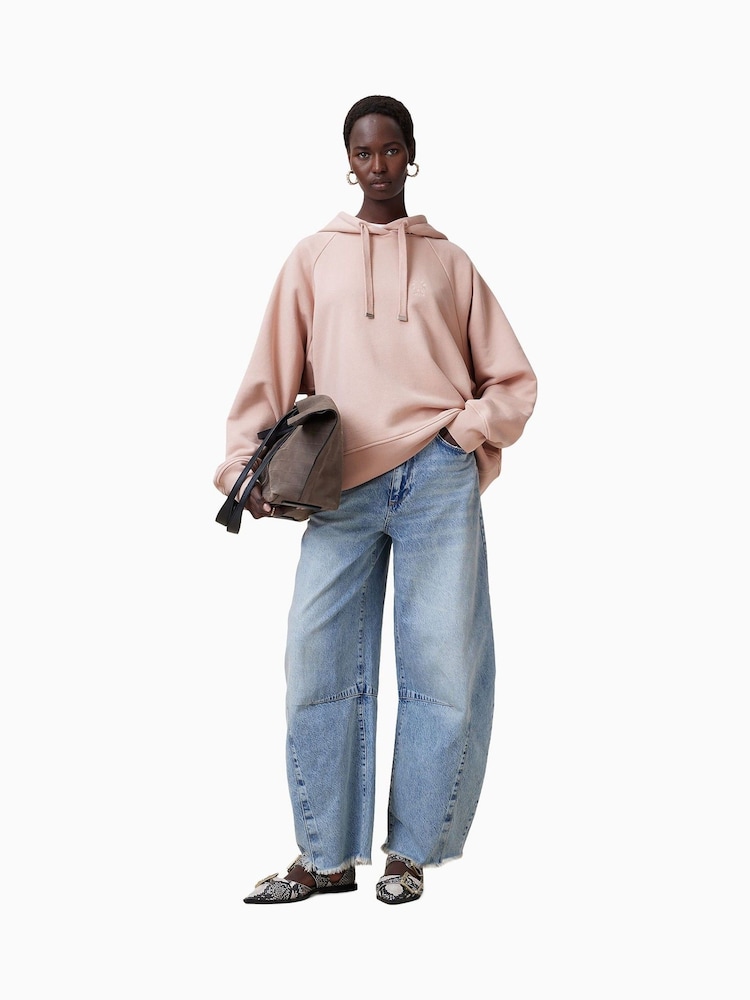 AllSaints Pink 100% Organic Cotton Talon Haven Hoodie - Image 3 of 8