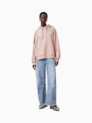 AllSaints Pink 100% Organic Cotton Talon Haven Hoodie - Image 4 of 8