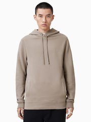 AllSaints Brown 100% Organic Cotton Raven Oth Hoodie - Image 1 of 7