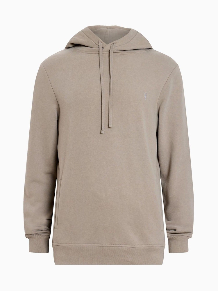 AllSaints Brown Raven Over The Head Hoodie - Image 6 of 7