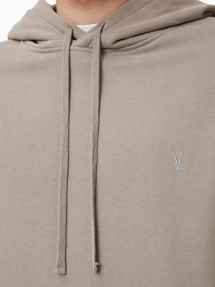 AllSaints Brown 100% Organic Cotton Raven Oth Hoodie - Image 7 of 7