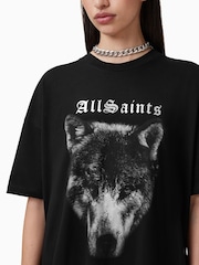 AllSaints Black 100% Organic Cotton Dawn T-Shirt Dress - Image 3 of 5