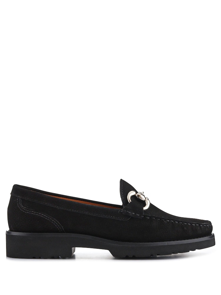 črna - Jones Bootmaker Orlana Leather Slip-On Black Moccasins - Slika 1 iz 3