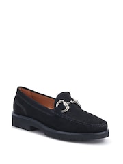 črna - Jones Bootmaker Orlana Leather Slip-On Black Moccasins - Slika 2 iz 3