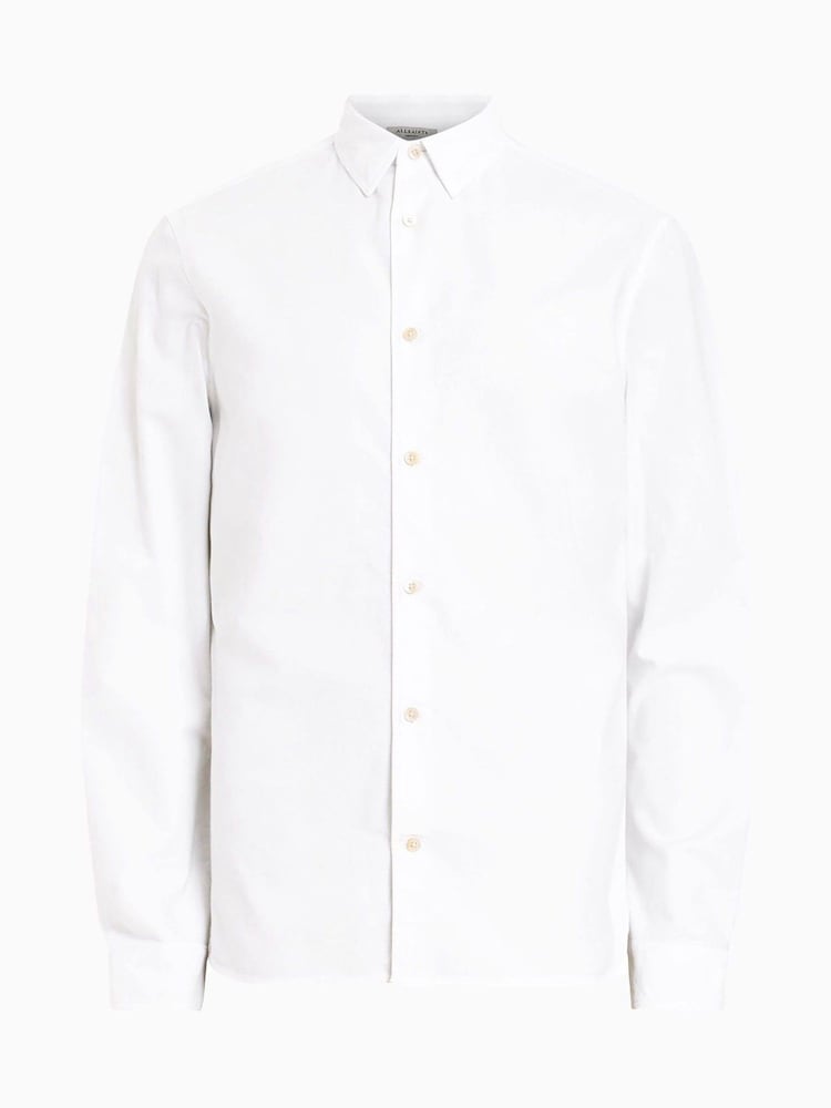 AllSaints White Haven Long Sleeve Shirt - Image 8 of 8